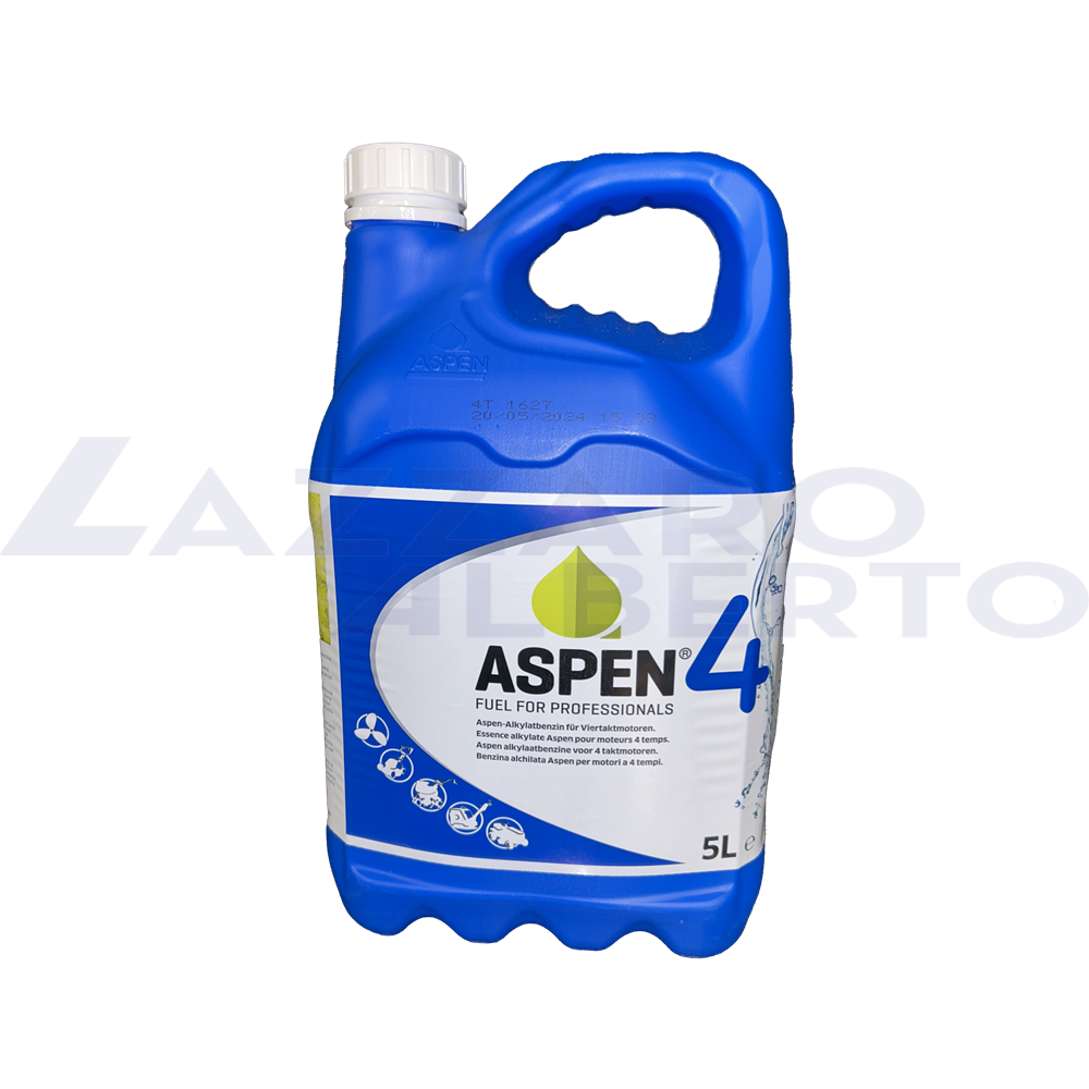 Aspen 4 tempi - Flacone 5 litri benzina alchilata nuovo modello con tappo bianco