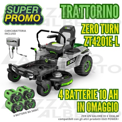 Trattorino ego a batteria Zero Turn Z6 Ego 107 cm ZT 4201 E-L